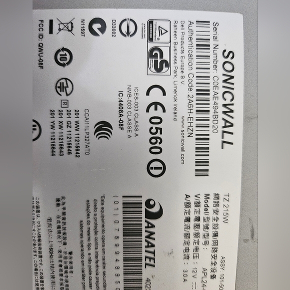 SonicWall Network Security Appliance Sonicwall TZ 215 7-Port 10/100/1000Network. - Picture 10 of 10